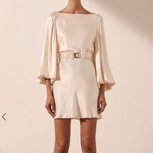 Shona Joy~ LA LUNE BALLOON SLEEVE MINI DRESS WITH BELT - NWT
